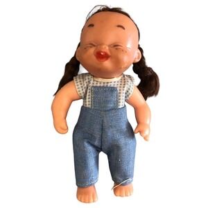 1960s Evergreen Freckled Face Doll dungarees overalls Orig Clothing Hong Kong